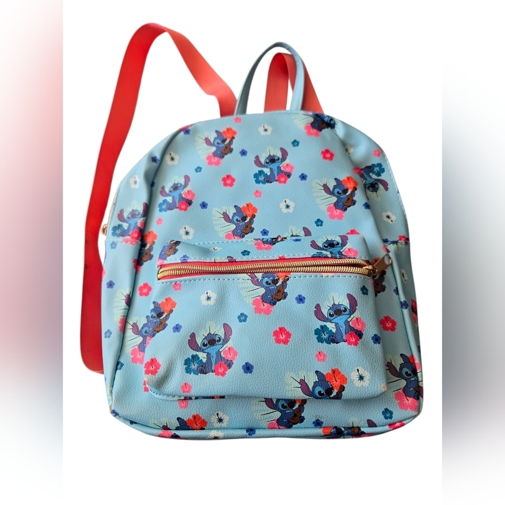 Disney Stitch Kids Backpack - Light Blue and Red